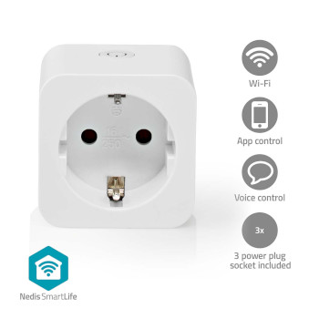 WIFIP121FWT3 Smartlife slimme stekker | wi-fi | ip21 | energiemeter | 3680 w | type f (cee 7/7) | 0 - 55 °c  Product foto