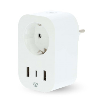 WIFIP151FWT Smartlife slimme stekker | wi-fi | ip21 | energiemeter | 3680 w | type f (cee 7/7) / 1x usb-c™ Product foto