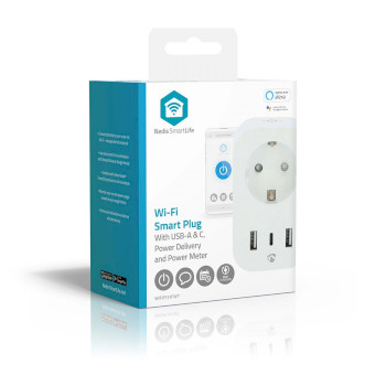 WIFIP151FWT Smartlife slimme stekker | wi-fi | ip21 | energiemeter | 3680 w | type f (cee 7/7) / 1x usb-c™ Verpakking foto