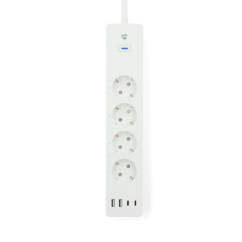 WIFIP313FWT Smartlife stekkerdoos | wi-fi | 2x usb-a / 2x usb-c™ / 4x plug with earth contact (cee 7/3) |  Product foto