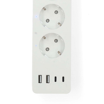 WIFIP313FWT Smartlife stekkerdoos | wi-fi | 2x usb-a / 2x usb-c™ / 4x plug with earth contact (cee 7/3) |  Product foto