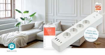 WIFIP313FWT Smartlife stekkerdoos | wi-fi | 2x usb-a / 2x usb-c™ / 4x plug with earth contact (cee 7/3) |  Product foto