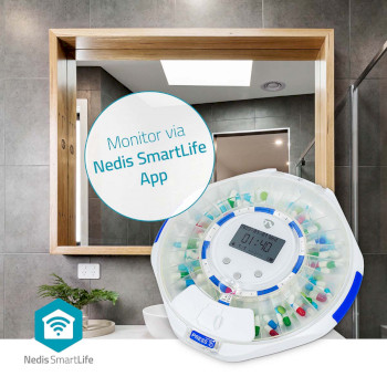 WIFIPD10WT Smartlife medicijndispenser | wi-fi | 28 compartimenten | aantal alarmtijden: 9 alarmtijden per dag  Product foto