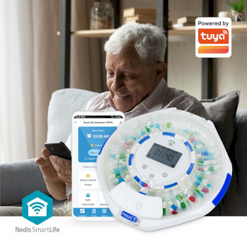 WIFIPD10WT Smartlife medicijndispenser | wi-fi | 28 compartimenten | aantal alarmtijden: 9 alarmtijden per dag  Product foto