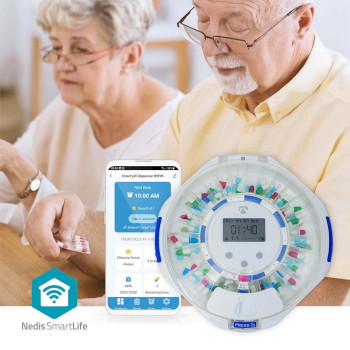 WIFIPD10WT Smartlife medicijndispenser | wi-fi | 28 compartimenten | aantal alarmtijden: 9 alarmtijden per dag  Product foto