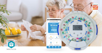 WIFIPD10WT Smartlife medicijndispenser | wi-fi | 28 compartimenten | aantal alarmtijden: 9 alarmtijden per dag  Product foto