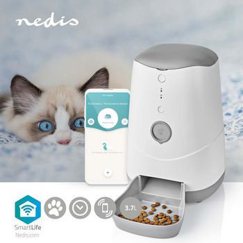 WIFIPET10CWT Smartlife dierenvoeding dispenser | automatische voerbak kat en hond | wi-fi | 3.7 l | android™ Product foto