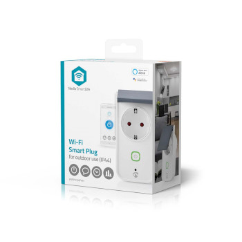 WIFIPO120FWT Smartlife slimme stekker | wi-fi | ip44 | energiemeter | 3680 w | randaarde stekker / type f (cee 7/ Verpakking foto