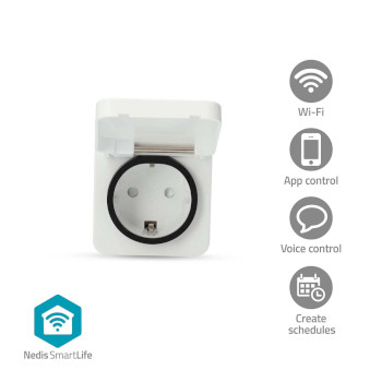 WIFIPO130FWT Smartlife slimme stekker | wi-fi | ip44 | 3680 w | randaarde stekker | -25 - 55 °c | android