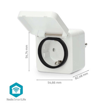 WIFIPO130FWT Smartlife slimme stekker | wi-fi | ip44 | 3680 w | randaarde stekker | -25 - 55 °c | android Product foto