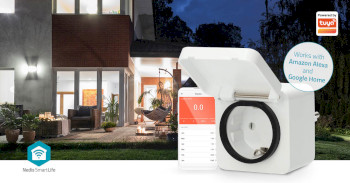 WIFIPO130FWT Smartlife slimme stekker | wi-fi | ip44 | 3680 w | randaarde stekker | -25 - 55 °c | android Product foto