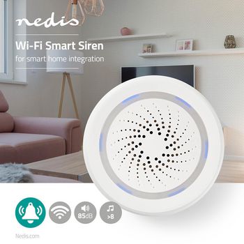 WIFISI10CWT Smartlife sirene | wi-fi | netvoeding | 8 geluiden | 85 db | android™ / ios | wit Product foto