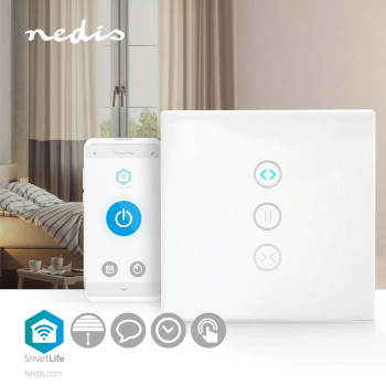 WIFIWC10WT Smartlife wandschakelaar | wi-fi | gordijn / sluiter / zonnescherm | muurmontage | 300 w | android&# Product foto