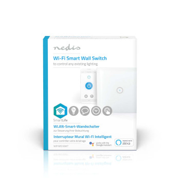 WIFIWS10WT Smartlife wandschakelaar | wi-fi | enkel | muurmontage | 1000 w | android™ / ios | glas | wit Verpakking foto