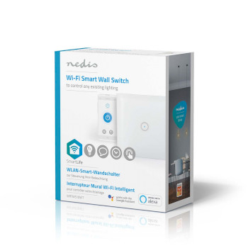 WIFIWS10WT Smartlife wandschakelaar | wi-fi | enkel | muurmontage | 1000 w | android™ / ios | glas | wit Verpakking foto