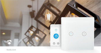 WIFIWS20WT Smartlife wandschakelaar | wi-fi | duaal | muurmontage | 1000 w | android™ / ios | glas | wit Product foto