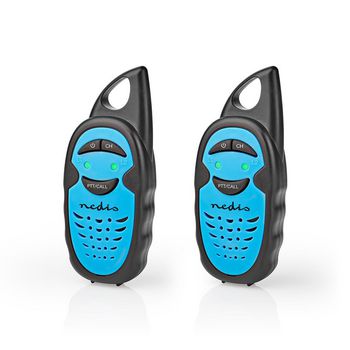 WLTK0300BU Walkie talkie set | 2 handsets | tot 3 km | frequentiekanalen: 3 | ptt | tot 3 uur | blauw / zwart Product foto