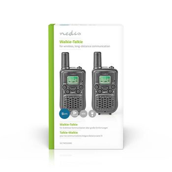 WLTK0500BK Walkie talkie set | 2 handsets | tot 5 km | frequentiekanalen: 8 | ptt / vox | tot 2,5 uur | zwart Verpakking foto