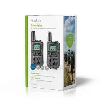 WLTK0500BK Walkie talkie set | 2 handsets | tot 5 km | frequentiekanalen: 8 | ptt / vox | tot 2,5 uur | zwart Verpakking foto