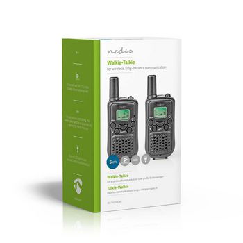 WLTK0500BK Walkie talkie set | 2 handsets | tot 5 km | frequentiekanalen: 8 | ptt / vox | tot 2,5 uur | zwart Verpakking foto