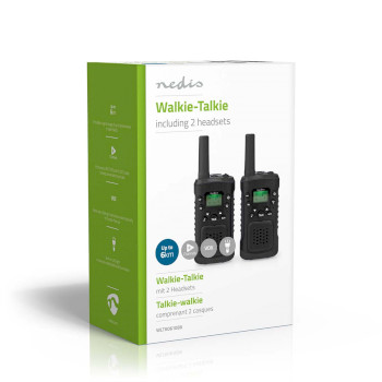 WLTK0610BK Walkie talkie set | 2 handsets | tot 6 km | frequentiekanalen: 8 | ptt / vox | tot 3 uur | koptelefo Verpakking foto