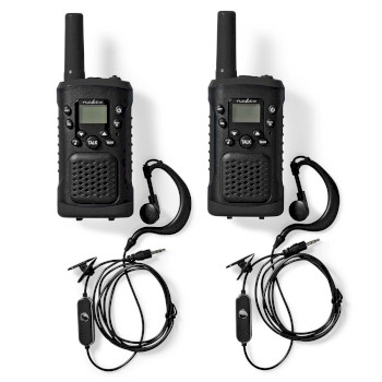 WLTK0610BK Walkie talkie set | 2 handsets | tot 6 km | frequentiekanalen: 8 | ptt / vox | tot 3 uur | koptelefo Inhoud verpakking foto