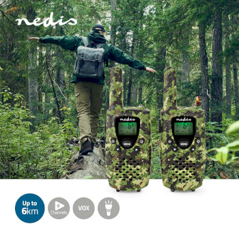 WLTK0810BK Walkie talkie set | 2 handsets | tot 8 km | frequentiekanalen: 8 | ptt / vox | tot 2,5 uur | koptele Product foto