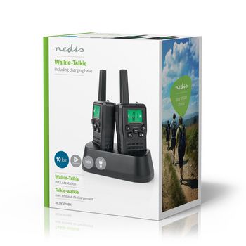 WLTK1010BK Walkie talkie set | 2 handsets | tot 10 km | frequentiekanalen: 8 | ptt / vox | tot 6 uur | oplaadst Verpakking foto