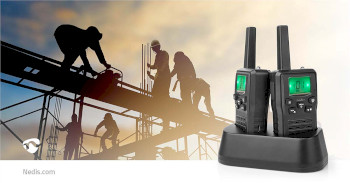 WLTK1010BK Walkie talkie set | 2 handsets | tot 10 km | frequentiekanalen: 8 | ptt / vox | tot 6 uur | oplaadst Product foto