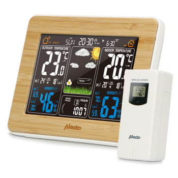 WS-1560 Weerstation met draadloze sensor bamboe Product foto