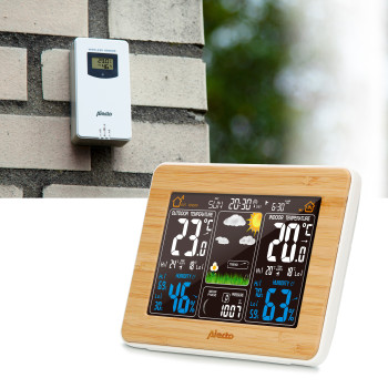 WS-1560 Weerstation met draadloze sensor bamboe Product foto