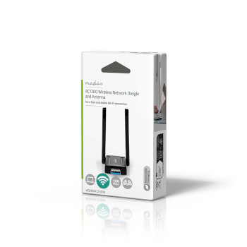 WSNWA1210BK Netwerk-dongel | wi-fi | ac1200 | 2.4/5 ghz (dual band) | usb3.0 | wi-fi-snelheid totaal: 1200 mbps  Verpakking foto