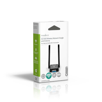 WSNWA1210BK Netwerk-dongel | wi-fi | ac1200 | 2.4/5 ghz (dual band) | usb3.0 | wi-fi-snelheid totaal: 1200 mbps  Verpakking foto