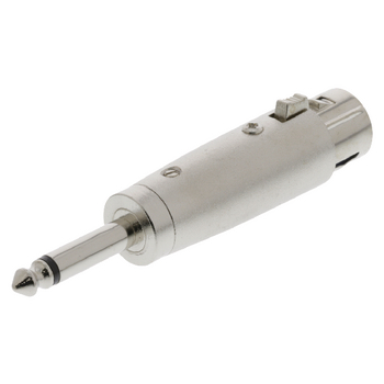XLR-3FJPM Xlr-adapter 6.35 mm male - xlr 3-pins female zilver