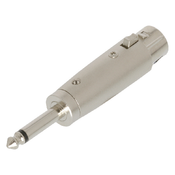 XLR-3FJPS Xlr-adapter 6.35 mm male - xlr 3-pins female zilver
