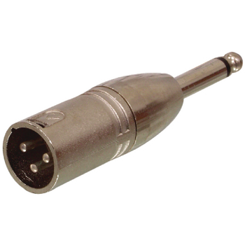 XLR-3MJPM Xlr-adapter xlr 3-pins male - 6.35 mm male zilver