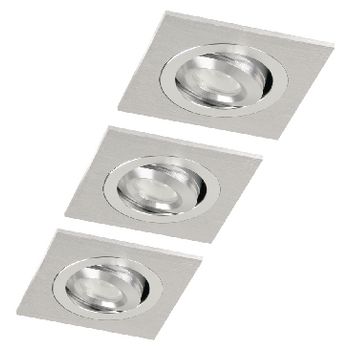 XQ-0964 Led inbouwspot 3 w 2700 k rectangular geborsteld aluminium