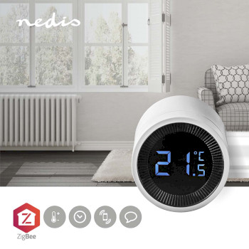 ZBHTR10WT Smartlife radiatorbediening | zigbee 3.0 | batterij gevoed | lcd | android™ / ios Product foto