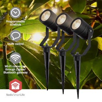 ZBLOS10RGBW3 Smartlife buitenlamp | 3 x 90 lm | zigbee 3.0 | 3 x 3 w | rgb | 2700 k | aluminium | android™  Product foto