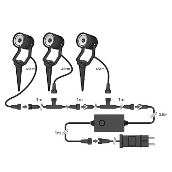 ZBLOS10RGBW3 Smartlife buitenlamp | 3 x 90 lm | zigbee 3.0 | 3 x 3 w | rgb | 2700 k | aluminium | android™  Product foto