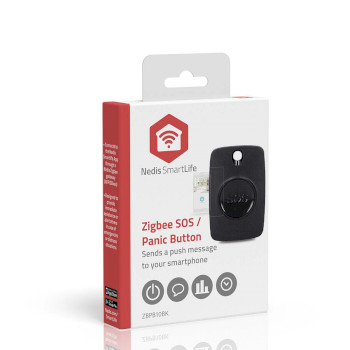 ZBPB10BK Smart home paniekknop | zigbee 3.0 | batterijtype: cr2450 | zwart Verpakking foto