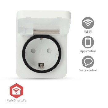 ZBPO130FWT Smartlife slimme stekker | zigbee 3.0 | ip44 | energiemeter | 3680 w | type f (cee 7/7) | -25 - 55 & Product foto