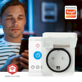 ZBPO130FWT Smartlife slimme stekker | zigbee 3.0 | ip44 | energiemeter | 3680 w | type f (cee 7/7) | -10 - 40 & Product foto