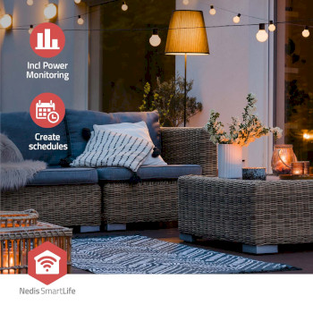 ZBPO130FWT Smartlife slimme stekker | zigbee 3.0 | ip44 | energiemeter | 3680 w | type f (cee 7/7) | -25 - 55 & Product foto