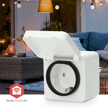 ZBPO130FWT Smartlife slimme stekker | zigbee 3.0 | ip44 | energiemeter | 3680 w | type f (cee 7/7) | -10 - 40 & Product foto