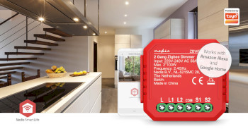 ZBWD20RD Smartlife modules | zigbee 3.0 | 2x100 w | kroonsteen | app beschikbaar voor: android™ / ios Product foto